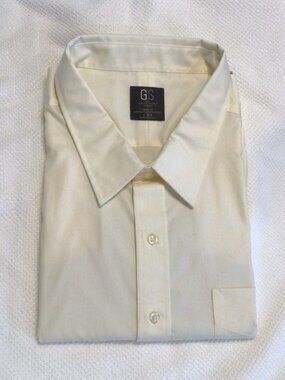 Gs Men's Size 22- 34/35 Pale Yellow Dress Shirt. New w/tags.100% Cotton